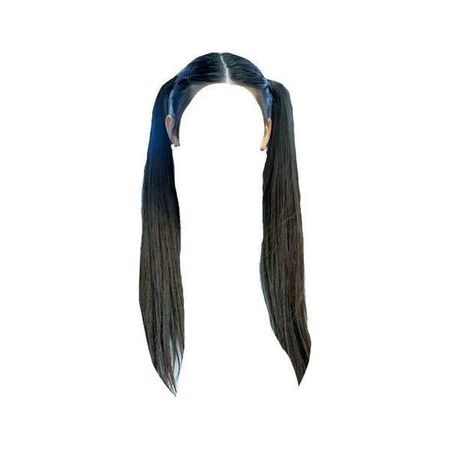 black hair pigtails