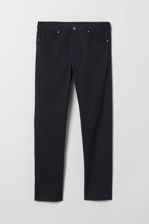 Slim Fit Twill Pants - Dark blue - Men | H&M US