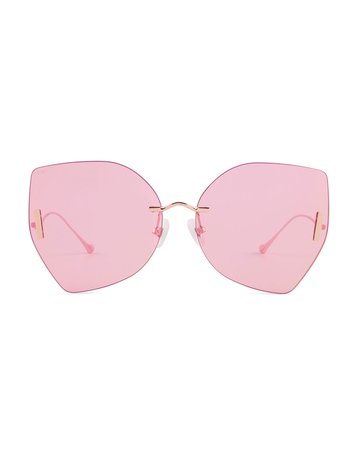 For Art's Sake Rimless Butterfly Sunglasses