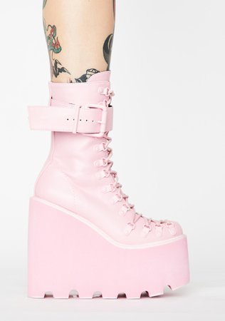 Sugar Thrillz Light Pink Traitor Boots | Dolls Kill