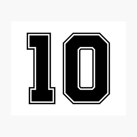 Black number 10 jersey numbers