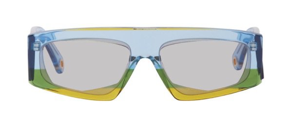 yellow and blue Yauco jacquemus sunglasses