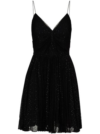 Saint Laurent Glitter-Effect Mini Dress Aw20 | Farfetch.Com