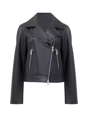 Connie Leather Biker Jacket Black | French Connection US