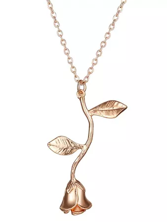 Rose Flower Pendant Necklace ROSE GOLD: Necklaces | ZAFUL