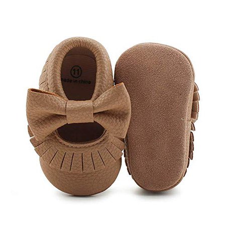 Amazon.com | Delebao Infant Toddler Baby Soft Sole Tassel Bowknot Moccasinss Crib Shoes | Slippers