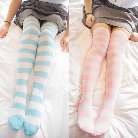 Striped knee high socks