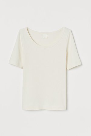 Ribbed T-shirt - White