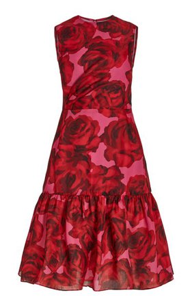 Floral-Printed Silk A-Line Dress By Carolina Herrera | Moda Operandi