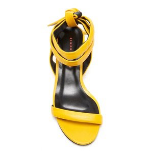 yellow strap heeled sandals
