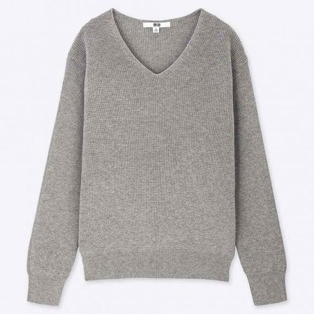 WOMEN Cotton Cashmere V Neck Sweater | UNIQLO