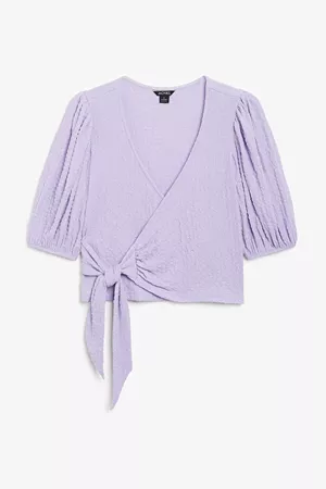 Wrap blouse - Lavender - Tops - Monki WW