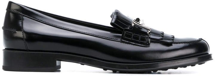 Double T fringed loafers