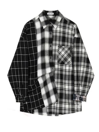 black and white different pattern flannel