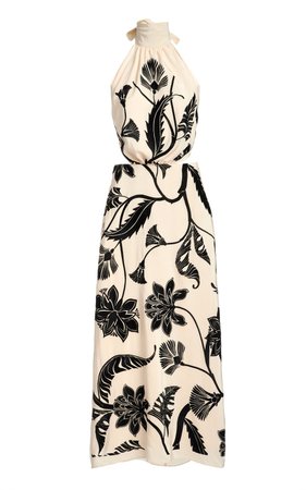 Ancient Dynasty Silk Halter Dress by Johanna Ortiz | Moda Operandi