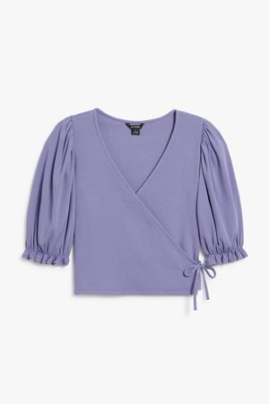 Wrap top - Lilac - Shirts & Blouses - Monki WW