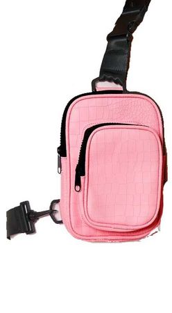 Pink Croc Front Messenger Bag