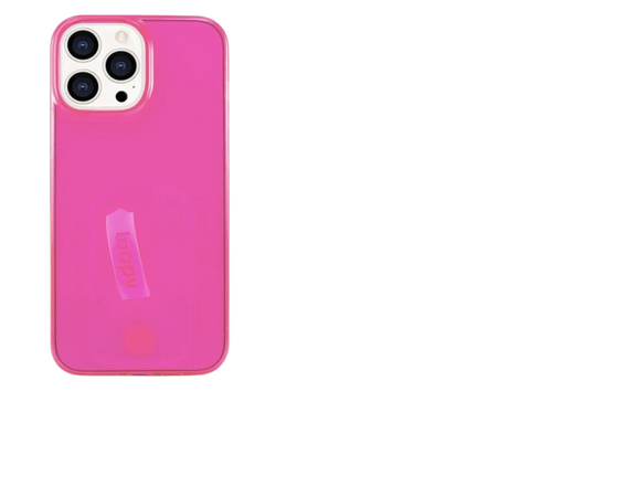 neon pink loopy phone case