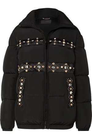 Versace | Embellished quilted shell down coat | NET-A-PORTER.COM