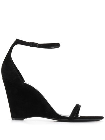 Saint Laurent Wedge Heel 90mm Sandals - Farfetch