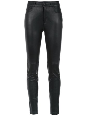 Martha Medeiros Leather Skinny Trousers CS001CI8 Black | Farfetch