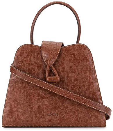 Pre-Owned grained trapeze tote