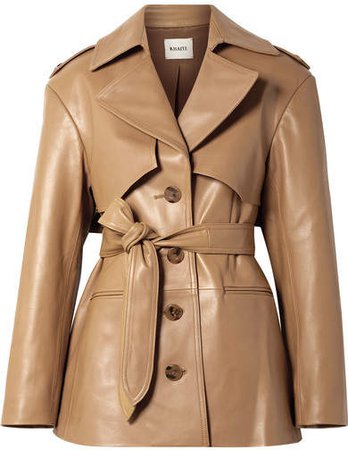 Billy Leather Coat - Light brown