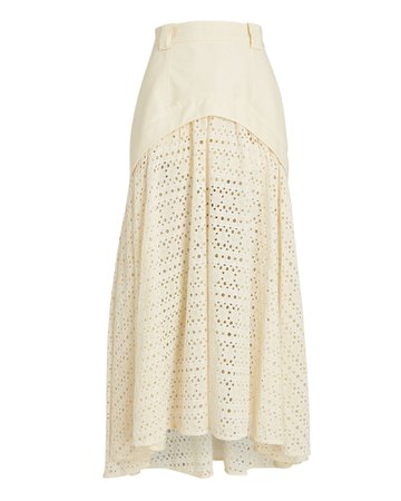 Acler Moore Cotton-Linen Midi Skirt | INTERMIX®