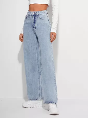 High Waist Straight Jeans | SHEIN EUR