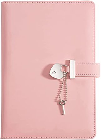 Amazon.com: A5 diary with heart-shaped lock and key to write, journal notebooks lined with synthetic leather, A5 agenda with lock for women and girls, pink (1 unit) : Office Products