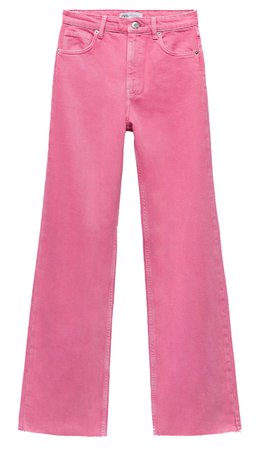 wide leg pink Zara jeans