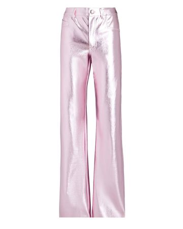 ALIX NYC Jay Vegan Leather Straight-Leg Pants in pink | INTERMIX®