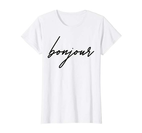 Amazon.com: Womens Womens Cute Bonjour Fashion Travel French Paris Graphic Tee T-Shirt: Clothing