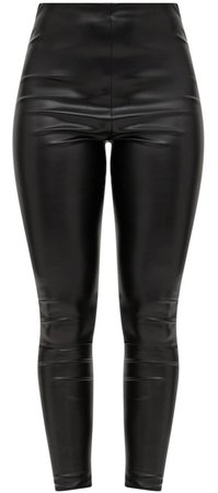 plt black leather leggings