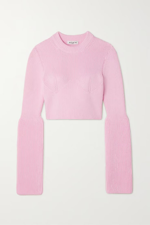 cropped knit sweater