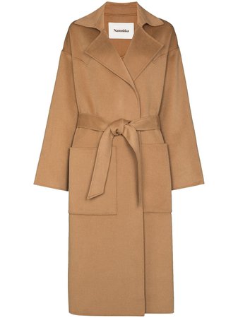 Shop Nanushka Alamo belted midi coat with Express Delivery - FARFETCH