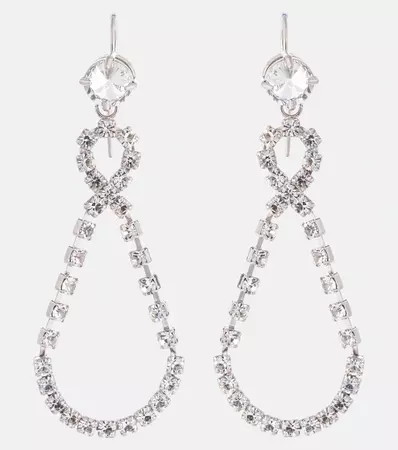 Crystal Pendant Earrings in Silver - Miu Miu | Mytheresa