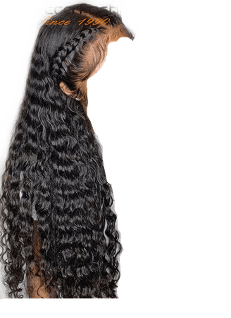 curly wig with two braids
