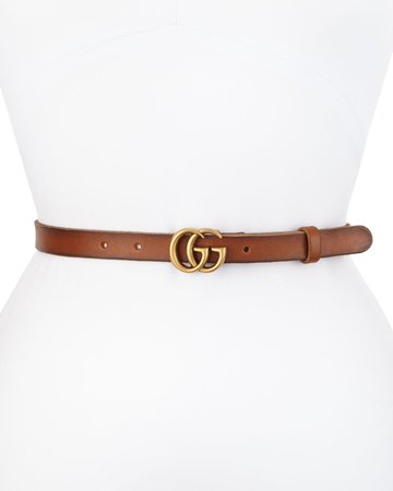 Gucci Thin GG Leather Belt | Neiman Marcus