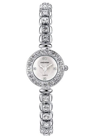 Amazon.com: inwet Dial de reloj de cuarzo rhinestone para las mujeres, Small, índices y pulsera de vidrio: Watches