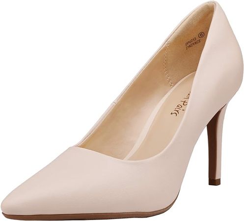 Amazon.com | DREAM PAIRS Women's DPU213 High Stiletto Heels Pointed Toe Pumps Shoes, Nude, Size 9 | Pumps