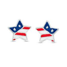 American flag stud earrings