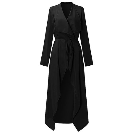 Plus Size S 3XL Women Ladies Casual Long Sleeve Slim Fit Thin Waterfall Long Belted Cardigan Duster Coat Jacket Overalls Outwear-in Jackets from Women's Clothing on Aliexpress.com | Alibaba Group