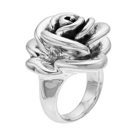 Sterling Silver Electroform Rose Ring