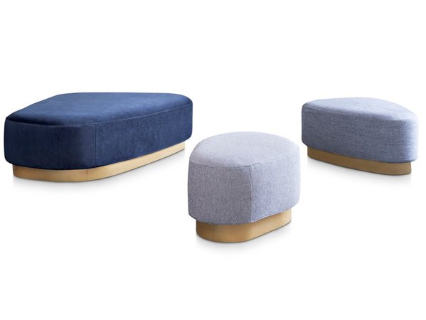 Upholstered fabric pouf ISLAND By Saba Italia design Serena Confalonieri