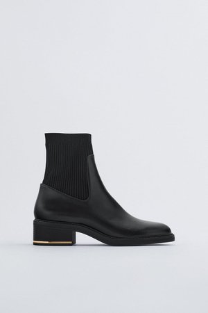 LOW HEELED SOCK-STYLE ANKLE BOOTS | ZARA United States