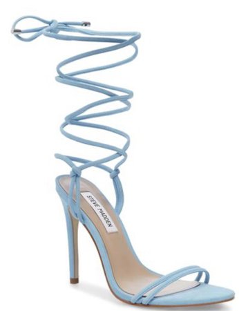 Blue Tied Up Heeled Sandals