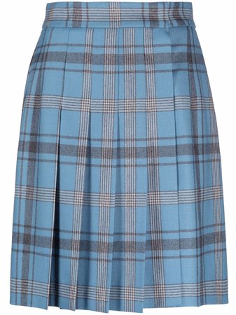 Alberta Ferretti tartan check-print pleated skirt
