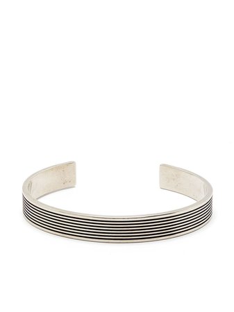 Saint Laurent stripe-engraved cuff bracelet