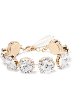 Rosantica | Gold-tone, crystal and faux pearl bracelet | NET-A-PORTER.COM